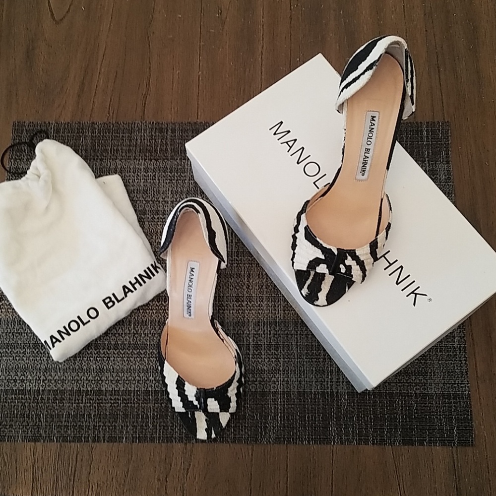 EUC Manolo Blahnik Zebra Heels